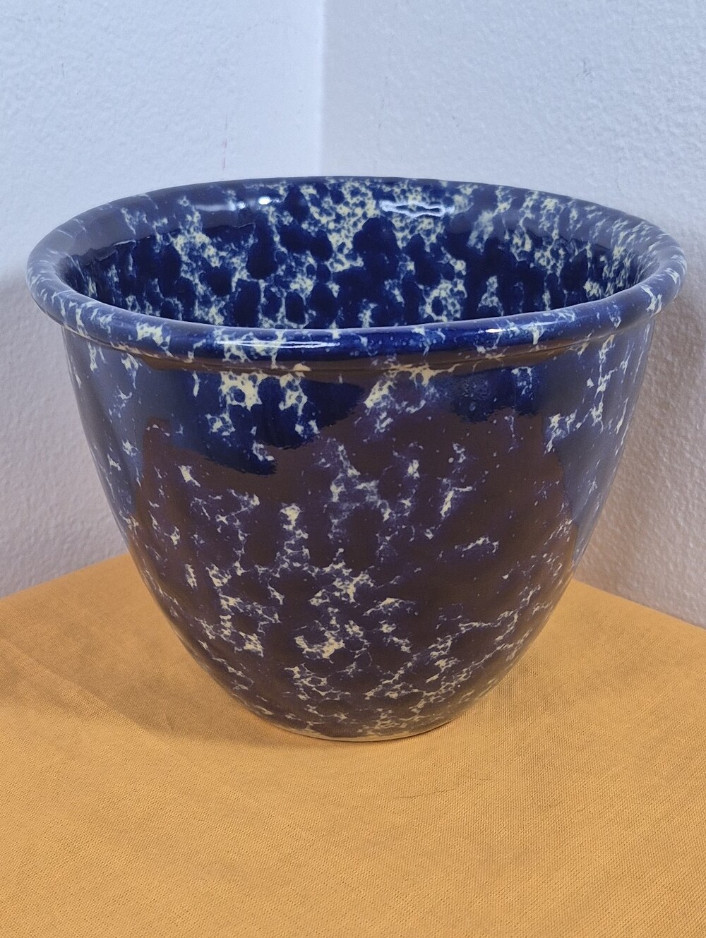 Bennington Potters Vermont Blue Agate Spongeware Mixing Bowl #1876 *Mint